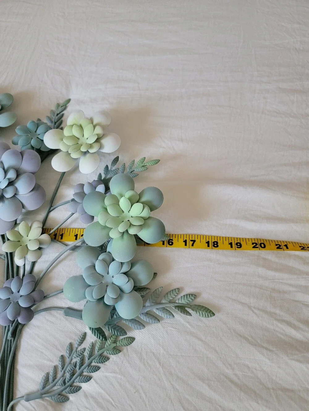 Mint Green Pastel Succulent Metal Floral Bouquet